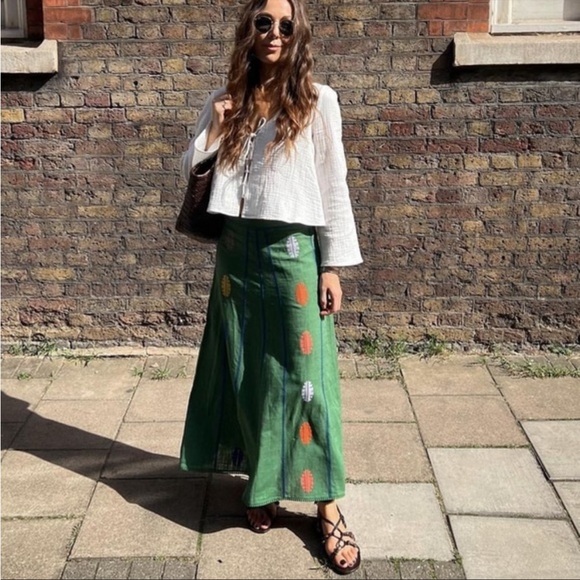 Zara Green Skirt with Multicolor Accents - Picture 14 of 15